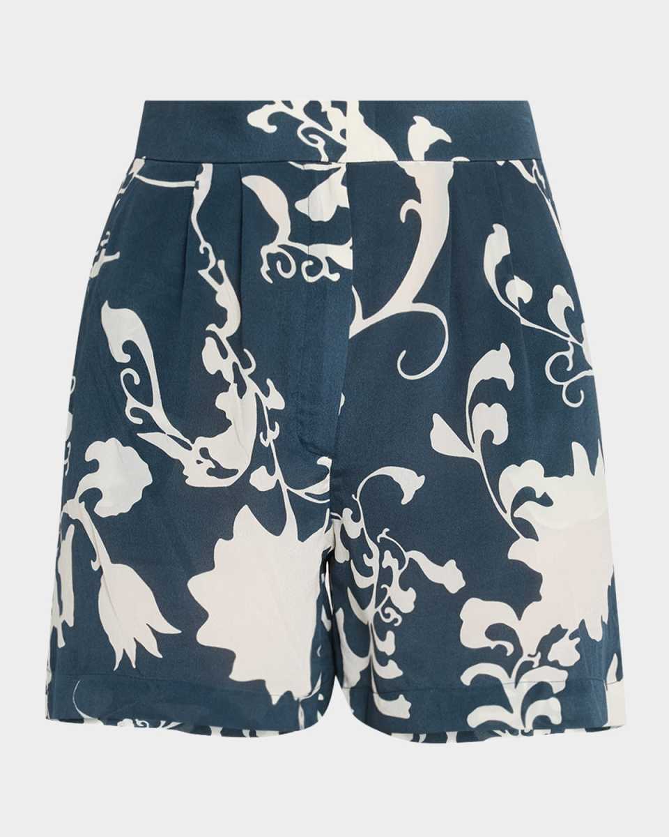 Tamu Pleated Silk Shorts